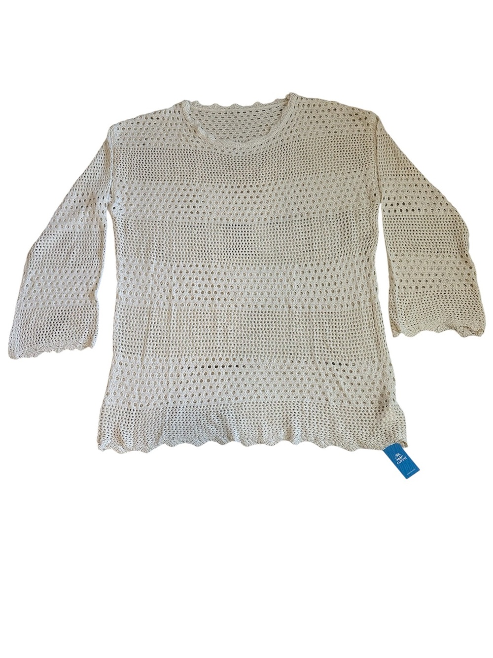 Cupshe Versatile Oversize Boxy Beige Open Knit Crochet Sweater Top Size XL NWT - Picture 15 of 17